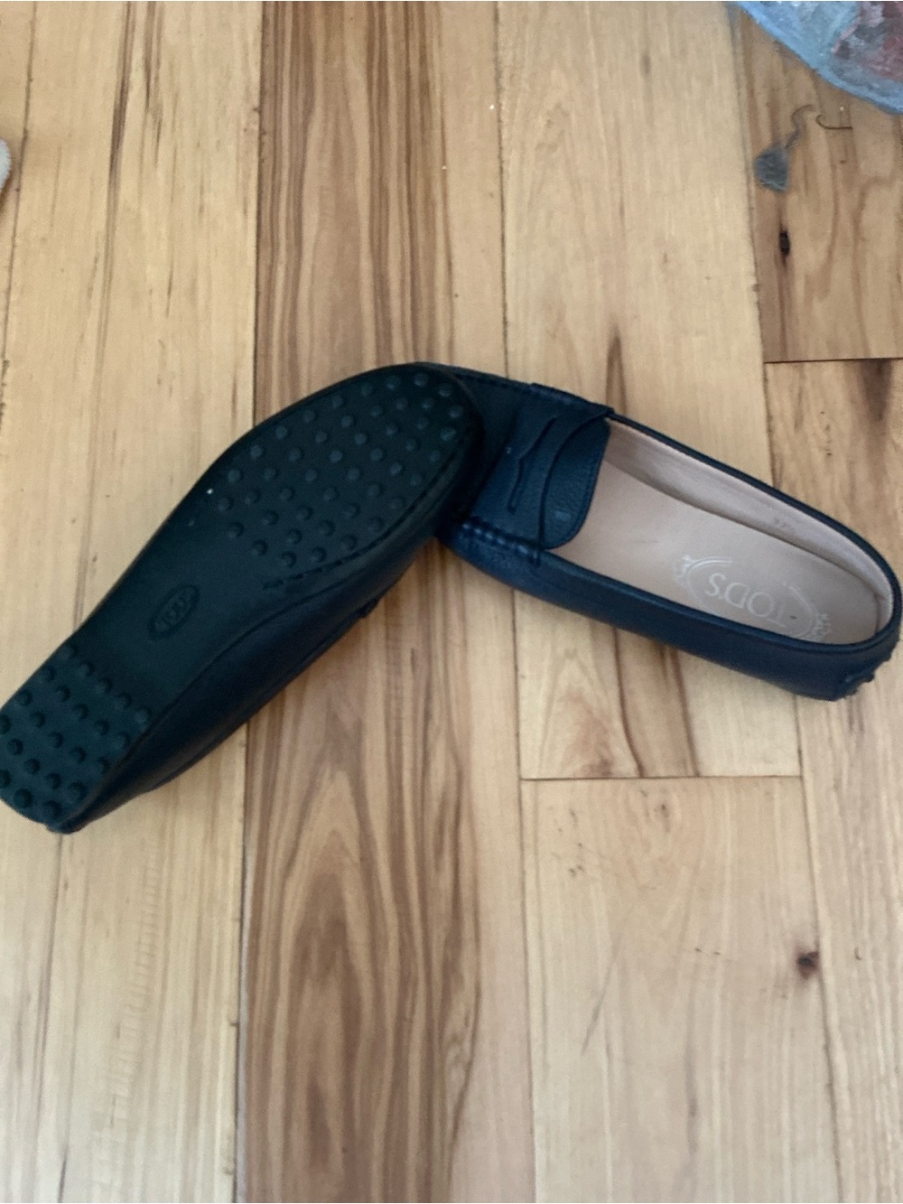 Todd’s navy women’s Leather penny Loafers